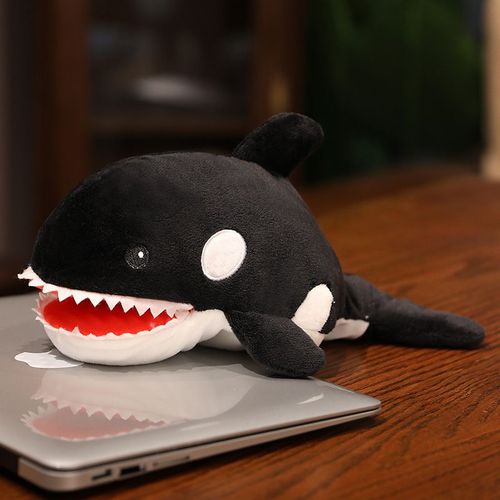 Marionnette à main Ocean World, pingouin, pieuvre, requin, crocodile, bouche mobile, peluche, accessoires de dialogue pour enfants Marionnette à main Orque 30 cm 75 g