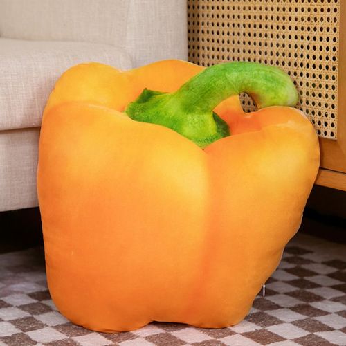 Oreiller imprimé végétal, chou chinois, carotte, peluche, oreiller long coupant les jambes Poivron jaune 47*39cm/0,45kgs