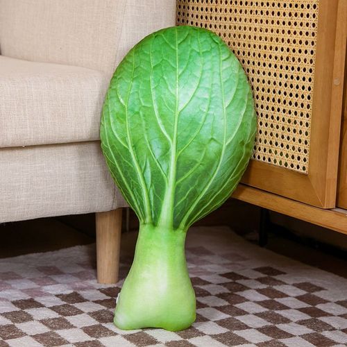Oreiller imprimé végétal, chou chinois, carotte, peluche, oreiller long coupant les jambes Légumes verts 47*25cm/0,2kgs