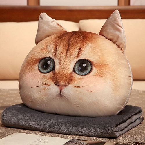 Coussin imprimé tête de chat Shiba Inu, coussin deux en un pour chat, couverture, coussin pour tête de chien, achat Grand oreiller dégradé doré 40 x 30 cm 0,55 kg