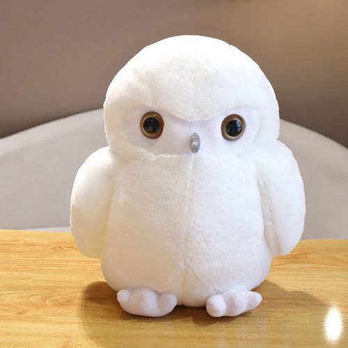 Dessin animé couple hibou poupée mignon hibou en peluche jouet machine à gratter poupée cadeau Couple de hiboux blancs - 40 cm - 0,5 kg