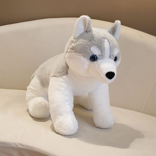 Poupée Husky En Peluche, Chiot Erha, Poupée De Chiffon, Cadeau Pour Enfants Gris Clair - 40 Cm (0,37 Kg)