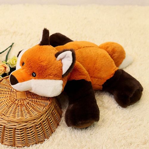 Dinosaure renard chiot poupée peluche jouet couché oreiller enfants réconfort poupée Renard couché - Grande taille 60 cm Environ 0,8 kg