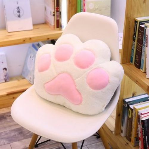 Coussin en forme de patte d'ours, mignon, grand coussin, oreiller, paresseux, maison, tatami, salon, chaise, coussin de fesses Tapis de sol en forme de patte de chat blanc - Petit tapis de sol melon pour chat 45 x 35 cm 0,53 kg