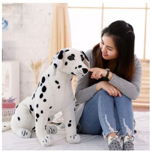 Poupée Dalmate De Dessin Animé, Jouet En Peluche, Chiot, Poupée, Cadeau Pour Enfants, Décoration De Lieu, Ornements Dalmatien Assis - Hauteur Assise 23 Cm, Longueur Totale 30 Cm