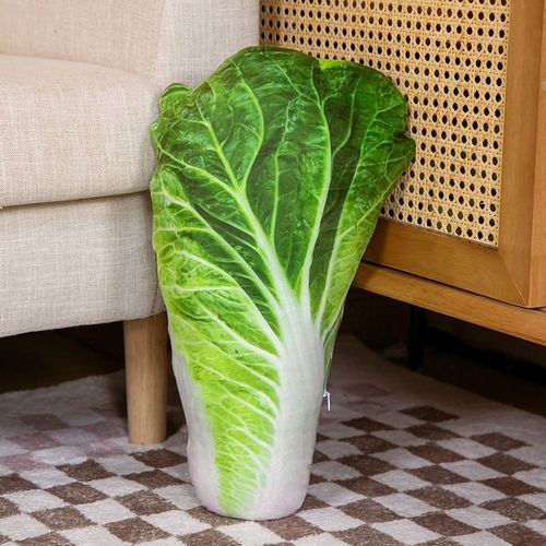 Oreiller imprimé végétal, chou chinois, carotte, peluche, oreiller long coupant les jambes Chou chinois 43*24cm/0,24kgs