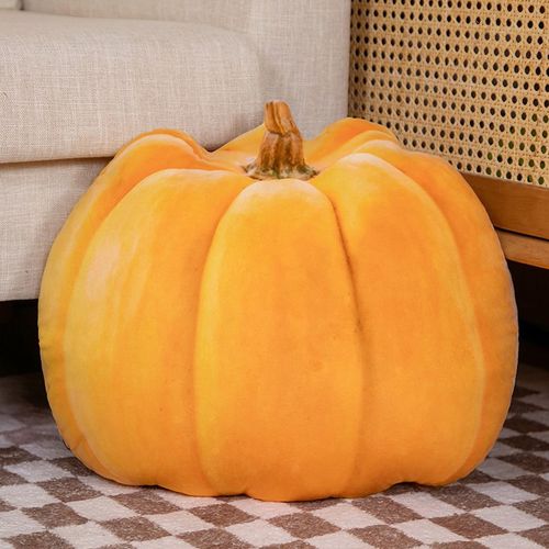 Oreiller imprimé végétal, chou chinois, carotte, peluche, oreiller long coupant les jambes Citrouille 42*35cm/0,45kgs