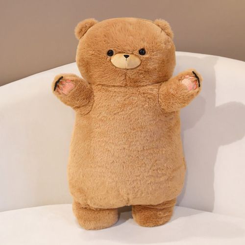 Peluche panda ours polaire doux et mignon, oreiller de couchage, grande poupée machine à saisir Oreiller long ours polaire en chocolat - 60 cm - 0,57 kg