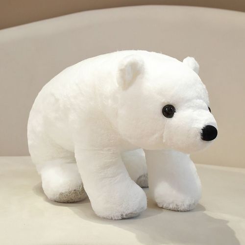 Peluche panda mignon assis, poupée ours polaire, grande machine à saisir, cadeau Ours polaire blanc assis - Petit modèle, longueur 40 cm, poids 0,45 kg