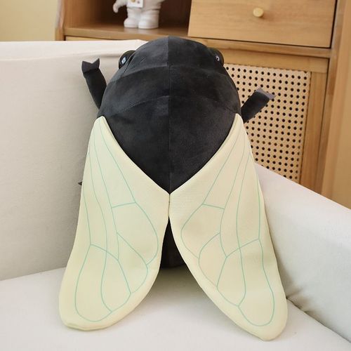 Poupée cigale en peluche, insecte, ornements, accessoires photo, poupée pour enfants Cigale noire - 48 cm (0,38 kg)