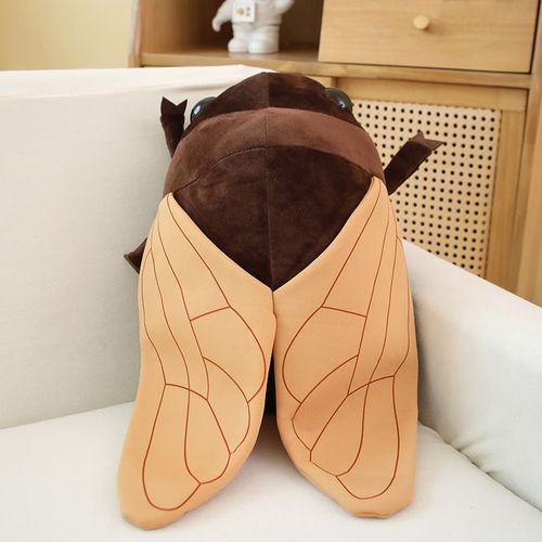Poupée cigale en peluche, insecte, ornements, accessoires photo, poupée pour enfants Cigale brune - 48 cm (0,38 kg)