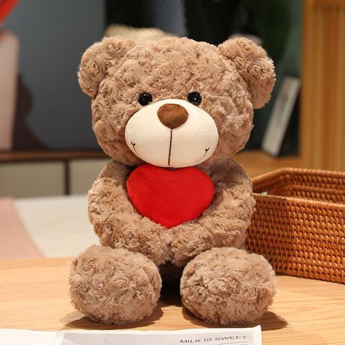 Ours en peluche en forme de c?ur pour enfants, idéal comme cadeau Ours câlin marron clair - 45 cm (0,35 kg)