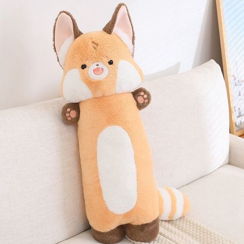 Dessin animé Jim raton laveur renard poupée peluche poupée Ragdoll chauffe-mains oreiller panda long oreiller Jaune (bande 100 cm/1,2 kg)-