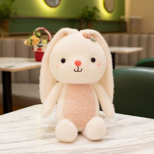 Poupée Année du Lapin Ranch Lapin Lapin aux longues oreilles Poupée mignonne Poupée lapin mignonne Jouet apaisant pour dormir pour enfants Lapin - 30 cm 0,22 kg