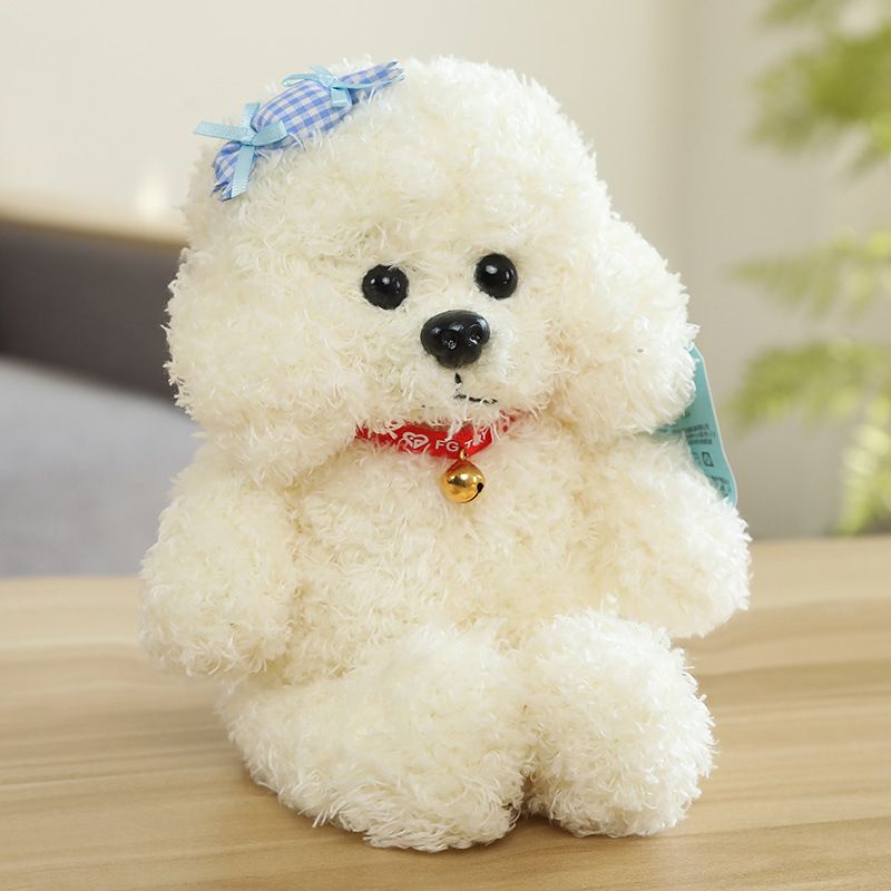 Peluche Chien Assis En Peluche Poupée Poupée Mignonne Ours En Peluche Poupée Chien Nu Beige Assis - 30 Cm / 0,6 Kg