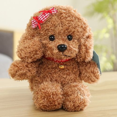 Peluche Chien Assis En Peluche Poupée Poupée Mignonne Ours En Peluche Poupée Chien Nu Assis Brun - 30 Cm / 0,6 Kg
