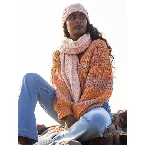 Rosy Sunset - Écharpe En Tricot Pour Femme - Orange -