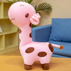 Poupée Girafe En Peluche De Taille Dessin Animé, Marionnette, Décoration De Chambre D'enfant, Cadeau D'anniversaire Rose-90cm