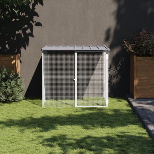 Vidaxl Poulailler Avec Toit Gris Clair 103x98x90 Cm Acier Galvanisé
