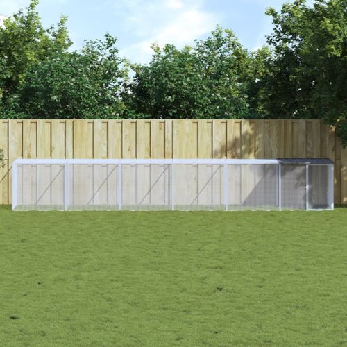 Vidaxl Poulailler Avec Toit Anthracite 603x98x90 Cm Acier Galvanisé
