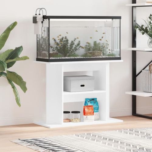 Vidaxl Support Pour Aquarium Blanc 80x35x60 Cm Bois D'ingénierie