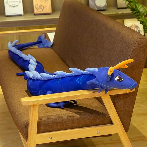 Peluche Dragon Chinois, Oreiller, 5 Couleurs, Grand Dragon Chinois Dragon Bleu Profond - 2,2 M 0,85 Kg