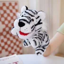 Jolie Petite Marionnette À Main En Forme D'animal Pouvant Ouvrir La Bouche, Accessoire De Performance Pour L'éducation Précoce Et La Narration, Marionnette À Doigt Parent-Enfant Tigre-25cm