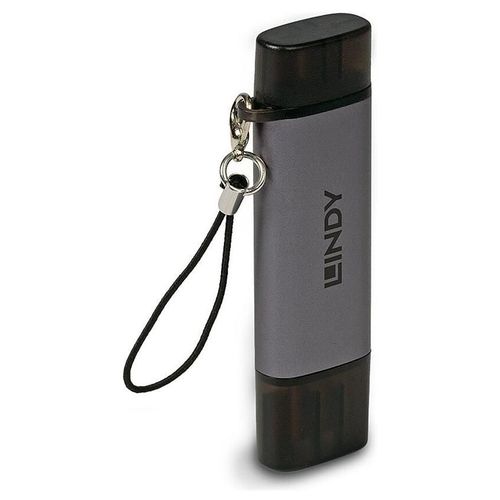Lindy - Lecteur de carte (SD, SDHC, SDXC, microSD, miniSD, MMC, RS-MMC, MMCmicro, MMCmobile, SDHC UHS-I, SDXC UHS-I, microSDHC, microSDXC) - USB / USB-C 3.2