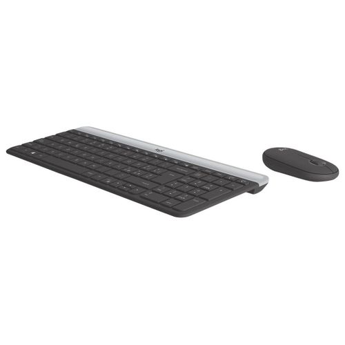 Logitech Slim Wireless Combo MK470 - Ensemble clavier et souris - sans fil - 2.4 GHz - QWERTY - Italien - graphite