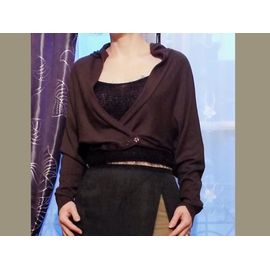 Gilet Marron Chocolat Effet Coeur Croisé- Taille 1- Cop Copine