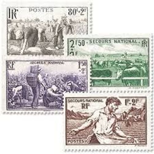 Activités Agricoles Au Profit Du Secours National Série Complète Année 1940 N° 466 467 468 469 Yvert Et Tellier Luxe
