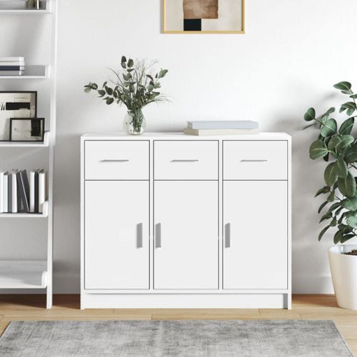 Vidaxl Buffet Blanc 91x28x75 Cm Bois D'ingénierie