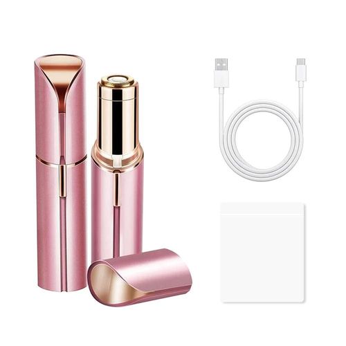 Rouge À Lèvres Rasoir Femme Visage Barbe Indolore Électrique Rasoir Bikini Jambe Épilation Usb Rechargeable Mini Rasoir Multi-Usages-Rose Gold