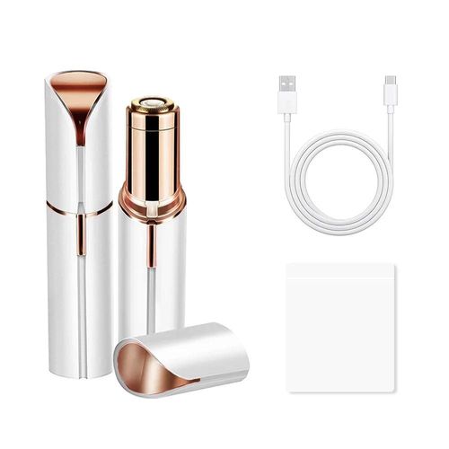 Rouge À Lèvres Rasoir Femme Visage Barbe Indolore Électrique Rasoir Bikini Jambe Épilation Usb Rechargeable Mini Rasoir Multi-Usages-Blanc