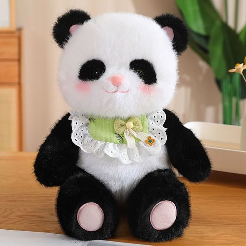 Adorable Petit Panda En Peluche En Laine, Poupée, Chiot, Grand Oreiller, Cadeau D'anniversaire Pour Enfants Bavoir Panda-45cm