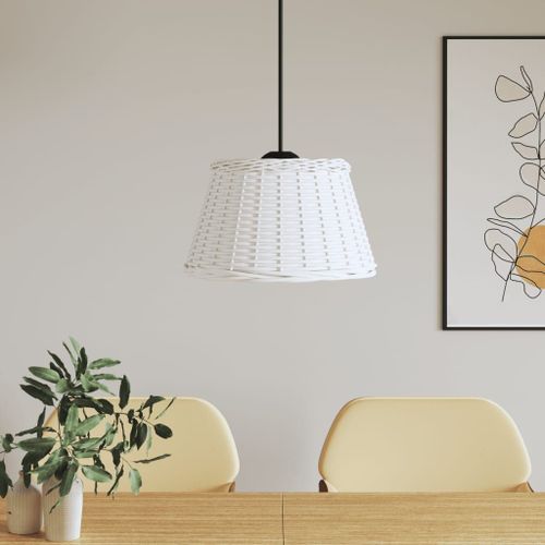 Vidaxl Abat-Jour De Plafonnier Blanc Ø50x30 Cm Osier