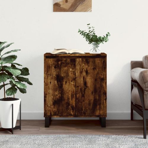 Vidaxl Buffet Chêne Fumé 60x35x70 Cm Bois D'ingénierie