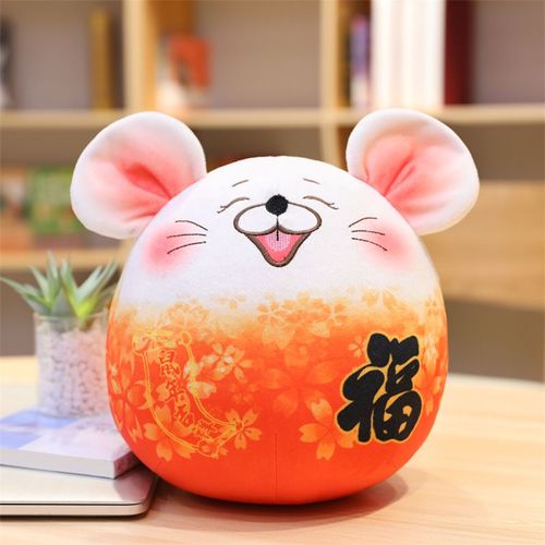 Mascotte De L'année Du Rat Sakura Rat Doll Peluche Ragdoll Fête Du Nouvel An Souris Porte-Bonheur Ronde - 15 Cm