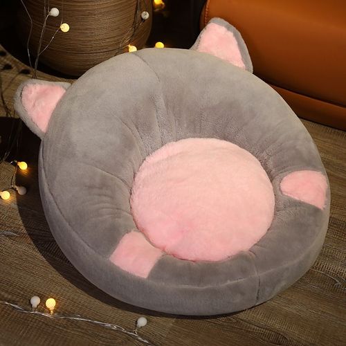 Coussin de futon antidérapant amovible et lavable en forme d'animal mignon pour la maison, le balcon, la chambre à coucher, le tapis de tatami, le coussin de chaise de canapé paresseux Chat-55*50*10cm