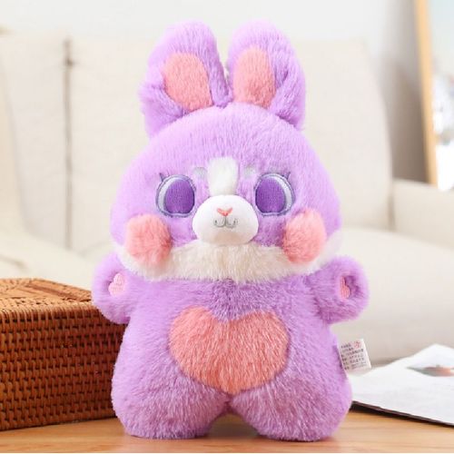 Peluche Lapin Love Annie, Jolie Poupée Lapine Endormie, Poupée D'accompagnement Au Lit Rose Violet-35cm