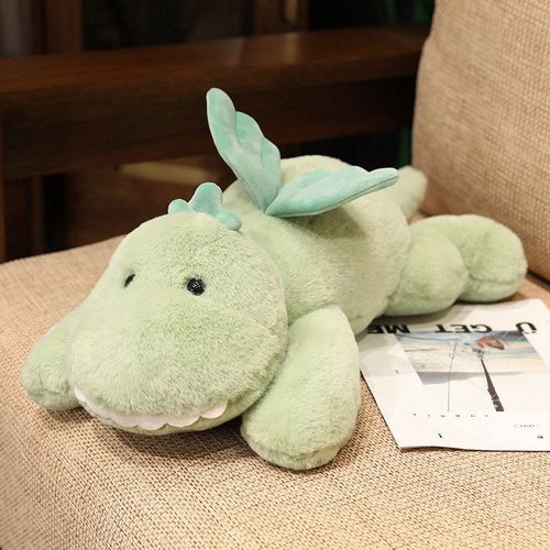 Adorable Poupée En Peluche Dinosaure Assis, Poupée Garçon Endormie, Oreiller De Poupée Dinosaure Vert Couché Dinosaure Vert Couché - Modèle Couché 30 Cm (0,26 Kg)