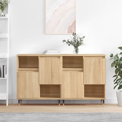 Vidaxl Buffets 2 Pcs Chêne Sonoma Bois D'ingénierie