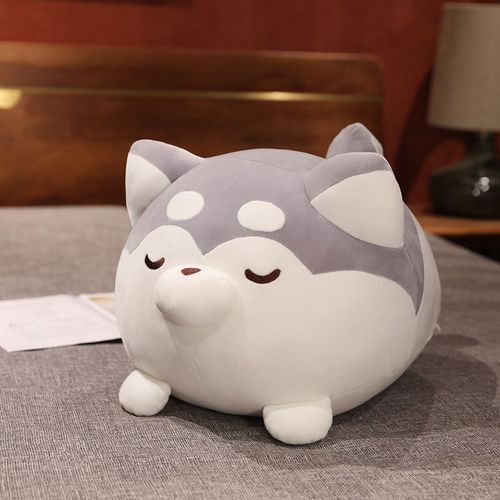 Poupée Chiot Japonais Gros Doux Mignon Husky Erha Grand Oreiller Fille Lit Poupée Endormie Cadeau Gris Clair - 40 Cm (0,55 Kg)