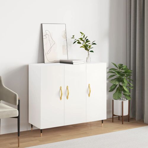 Vidaxl Buffet Blanc 90x34x80 Cm Bois D'ingénierie
