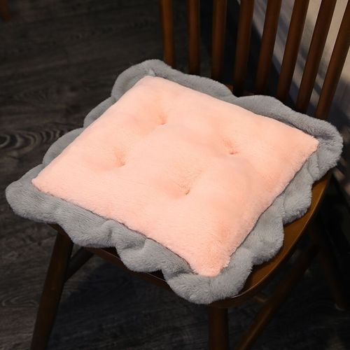 Coussin futon chaud d'automne et d'hiver, coussin de chaise de bureau en peluche, dossier épais, coussin de fesses en biscuit pour enfants Biscuits roses - 50 cm