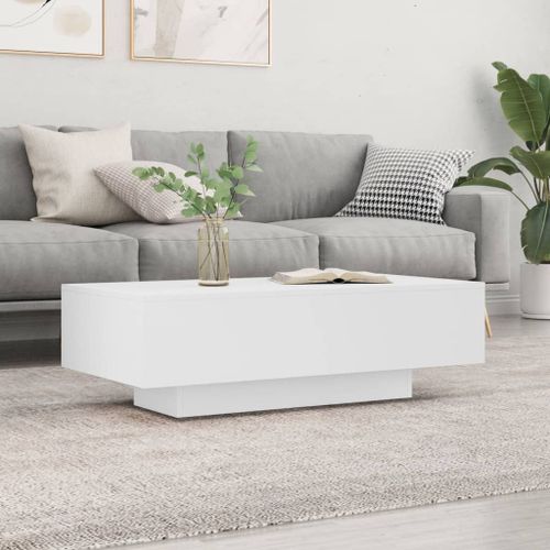 Vidaxl Table Basse Blanc 100x49,5x31 Cm Bois D'ingénierie