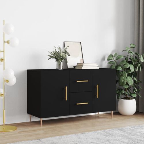 Vidaxl Buffet Noir 100x36x60 Cm Bois D'ingénierie