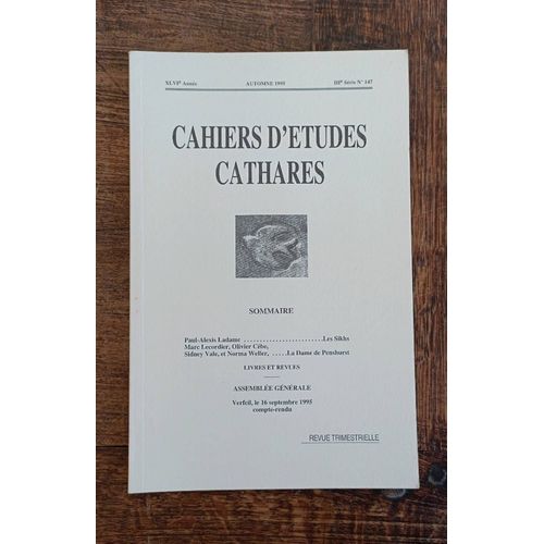 Cahier D'études Cathares .Autmne 1995. Numéro 147