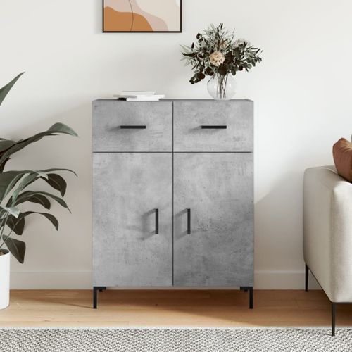 Vidaxl Buffet Gris Béton 69,5x34x90 Cm Bois D'ingénierie