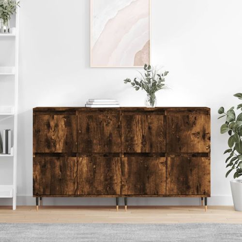 Vidaxl Buffets 2 Pcs Chêne Fumé Bois D'ingénierie
